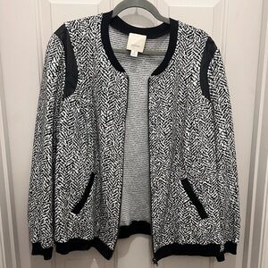 🖤🤍 Sejour Black and White Textured Jacket - 16W